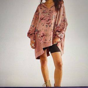 Free People With The Band Cabbage Rose Sweatshirt SIZE SMALL NWOT